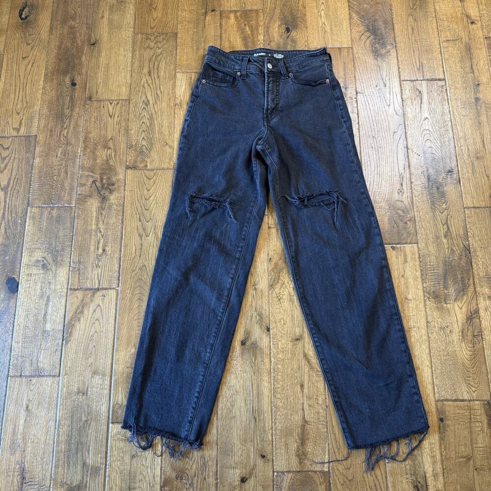 Old Navy Womens Size 0 High Rise O.G. Loose Secret Smooth Pockets Black